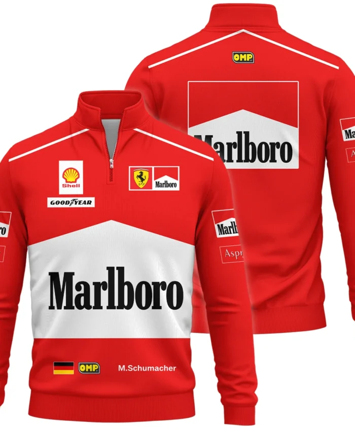 1997 Michael Schumacher Race Suit Ferrari F1 Quarter-Zip Sweatshirt BLVAMC020925A7QZS