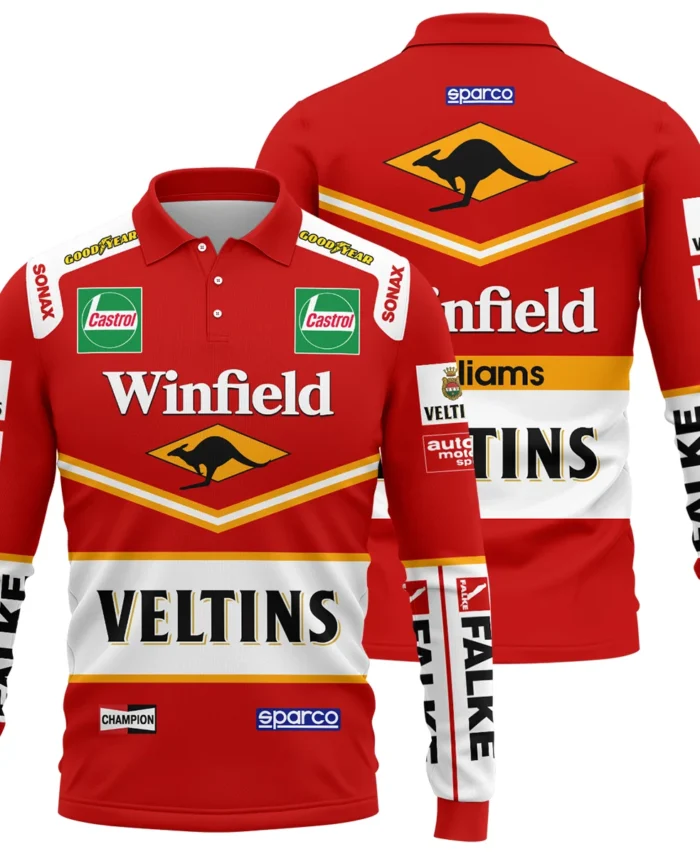 1998 Jacques Villeneuve Racing Suit Williams F1 Long Polo Shirt BLJV10825A3LPL