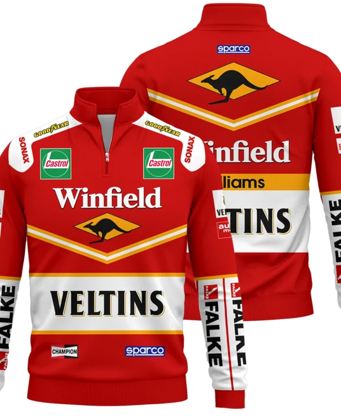 1998 Jacques Villeneuve Racing Suit Williams F1 Quarter-Zip Sweatshirt BLJV10825A3QZS