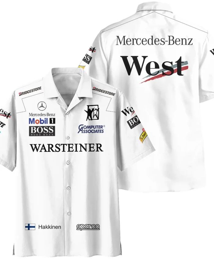1998 WDC Mika Hakkinen Racing Suit McLaren F1 Hawaiian Shirt BLVAMH271025A4HW