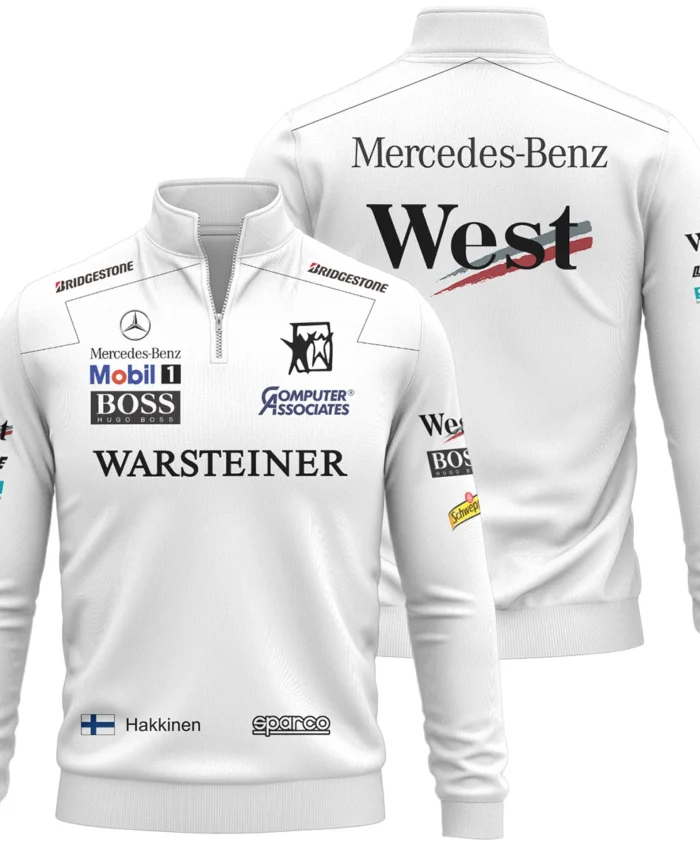 1998 WDC Mika Hakkinen Racing Suit McLaren F1 Quarter-Zip Sweatshirt BLVAMH271025A4QZS