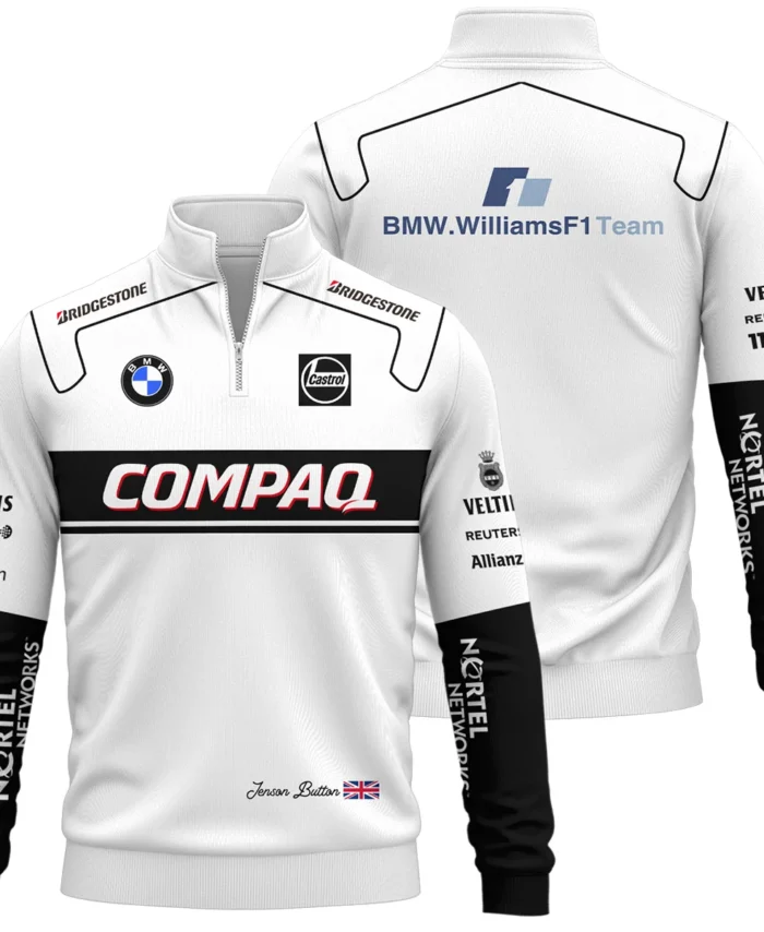 2000 Jenson Button Racing Suit Williams F1 Quarter-Zip Sweatshirt BLVAJB010925A1QZS