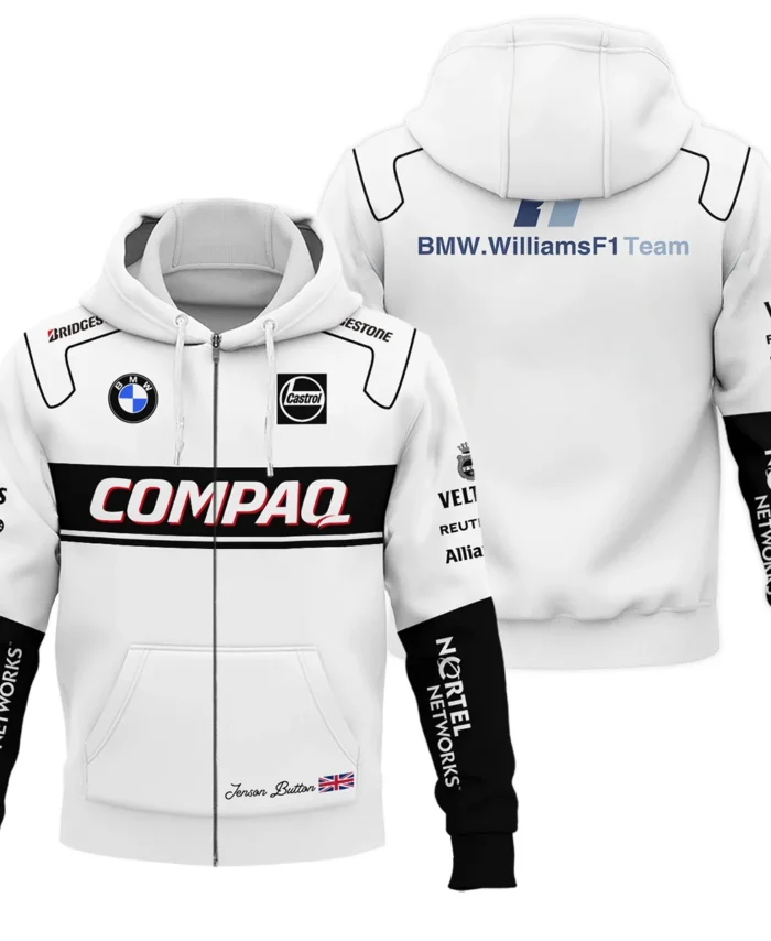2000 Jenson Button Racing Suit Williams F1 Zipper Hoodie BLVAJB010925A1ZHD
