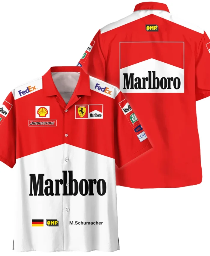 2000 WDC Michael Schumacher Race Suit Ferrari F1 Hawaiian Shirt BLVAMC020925A8HW