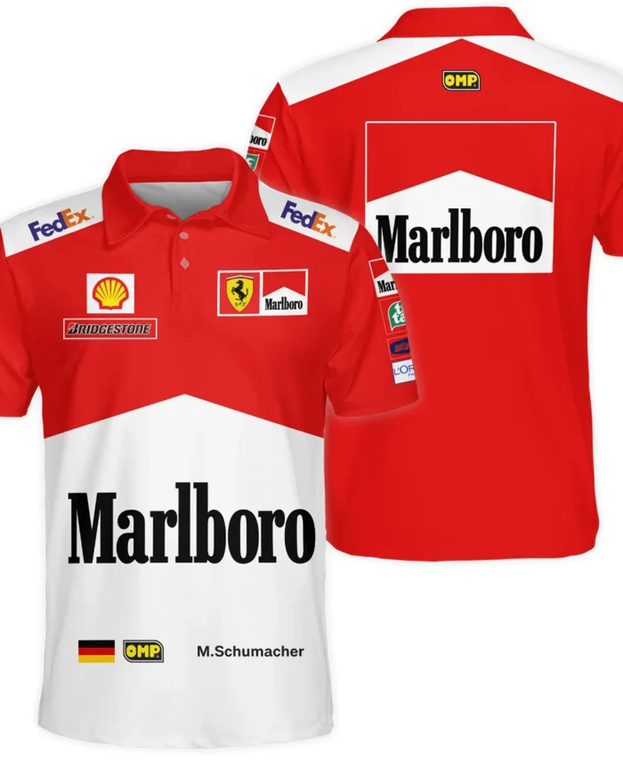 2000 WDC Michael Schumacher Race Suit Ferrari F1 Polo Shirt BLVAMC020925A8PL