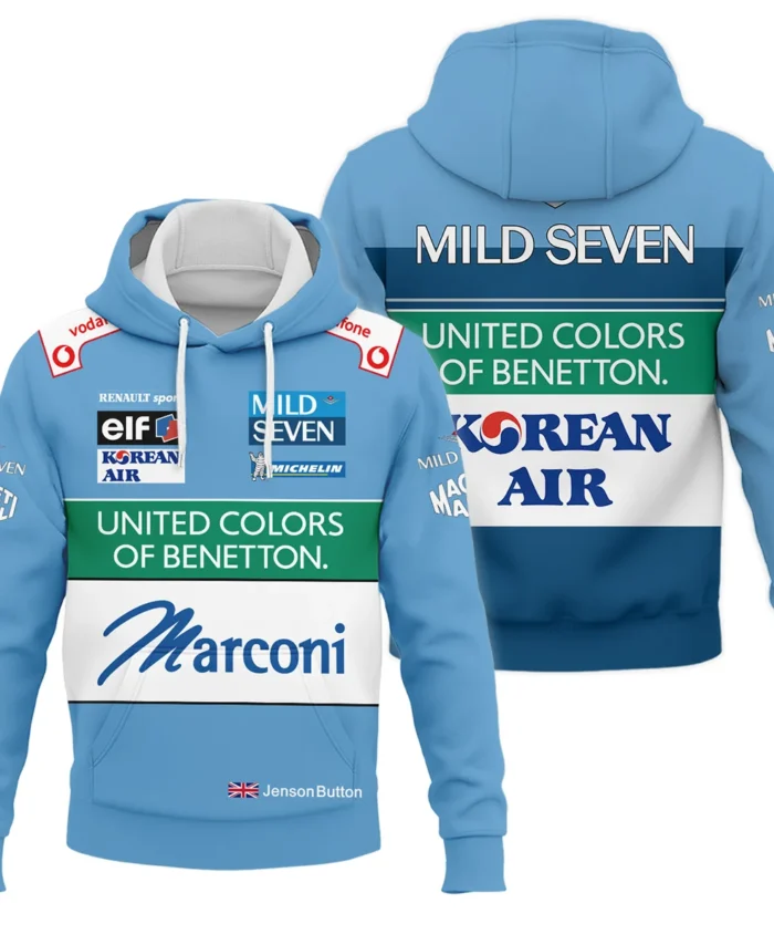 2001 Jenson Button Racing Suit Benetton F1 Hoodie BLVAJB010925A2HD