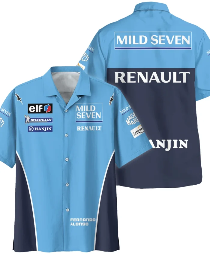2003 Fernando Alonso Racing Suit Renault F1 Hawaiian Shirt BLVAFA030925A7HW