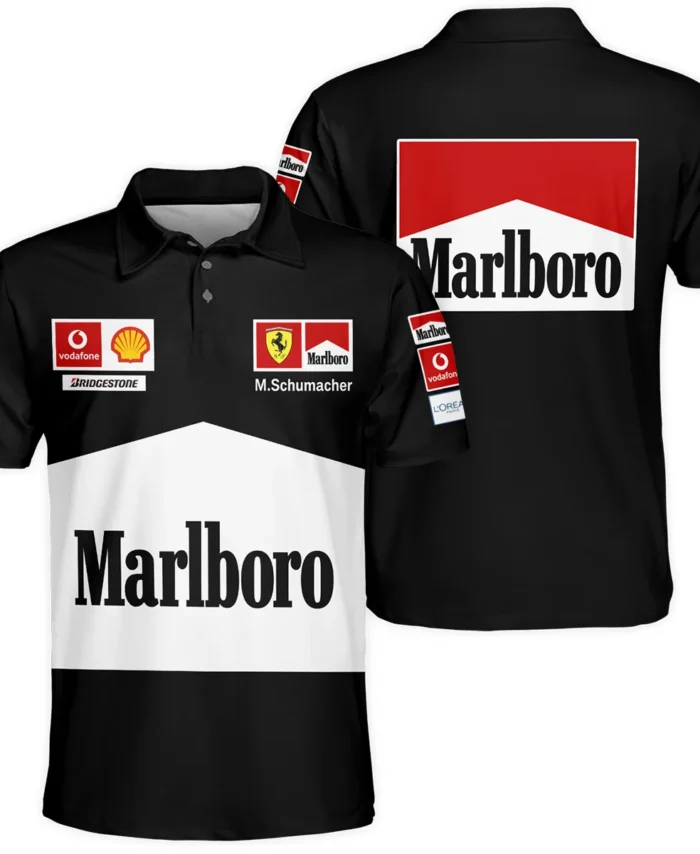 2004 Black Version Michael Schumacher Race Suit Ferrari F1 Polo Shirt BLVAMC020925A11PL