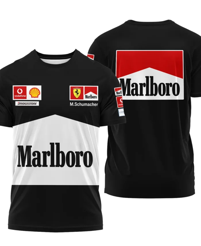 2004 Black Version Michael Schumacher Race Suit Ferrari F1 T-Shirt BLVAMC020925A11TS