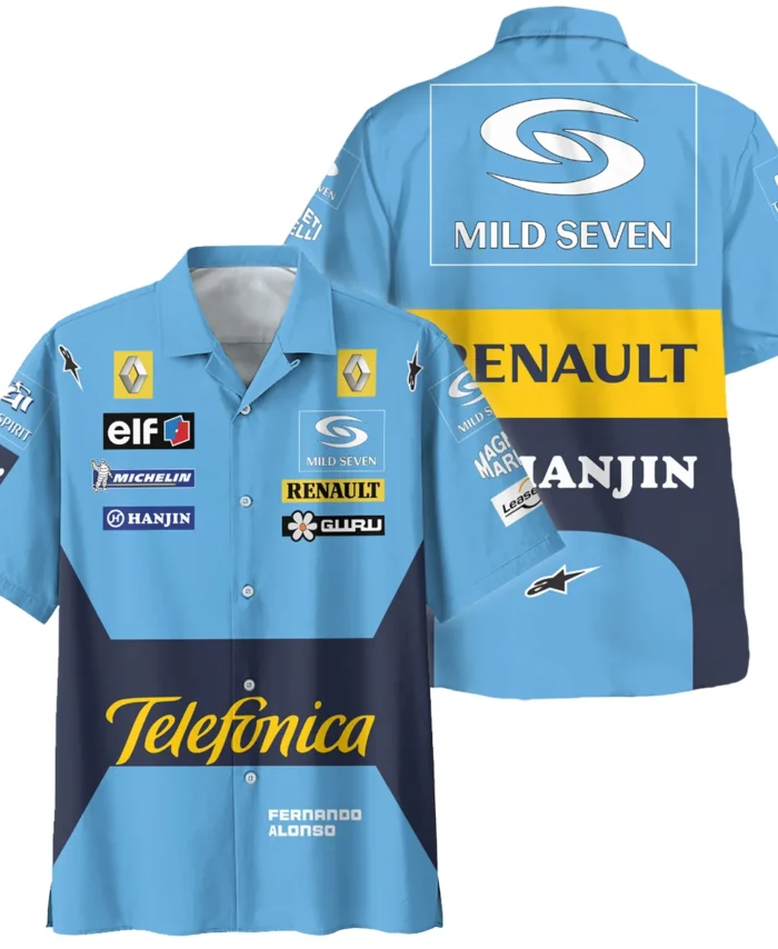 2004 Fernando Alonso Racing Suit Renault F1 Hawaiian Shirt BLVAFA030925A6HW