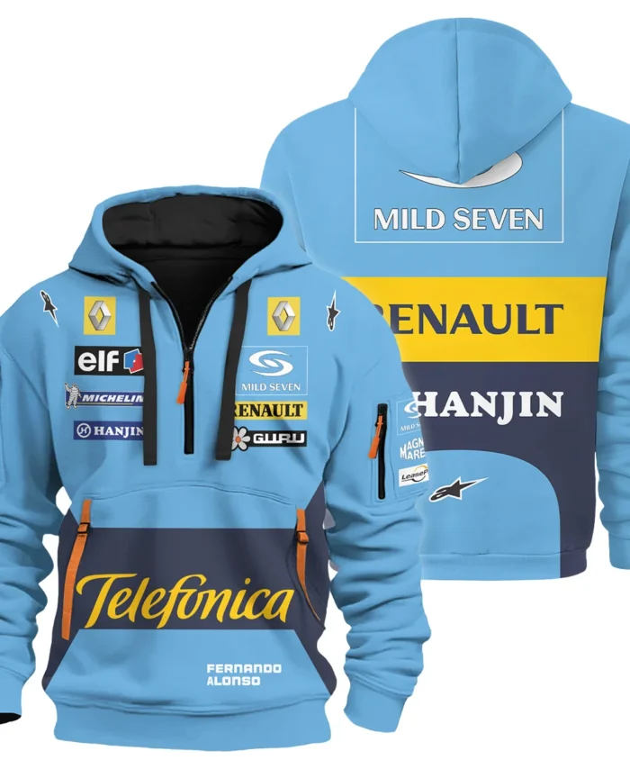 2004 Fernando Alonso Racing Suit Renault F1 Hoodie Half Zip BLVAFA030925A6HDF