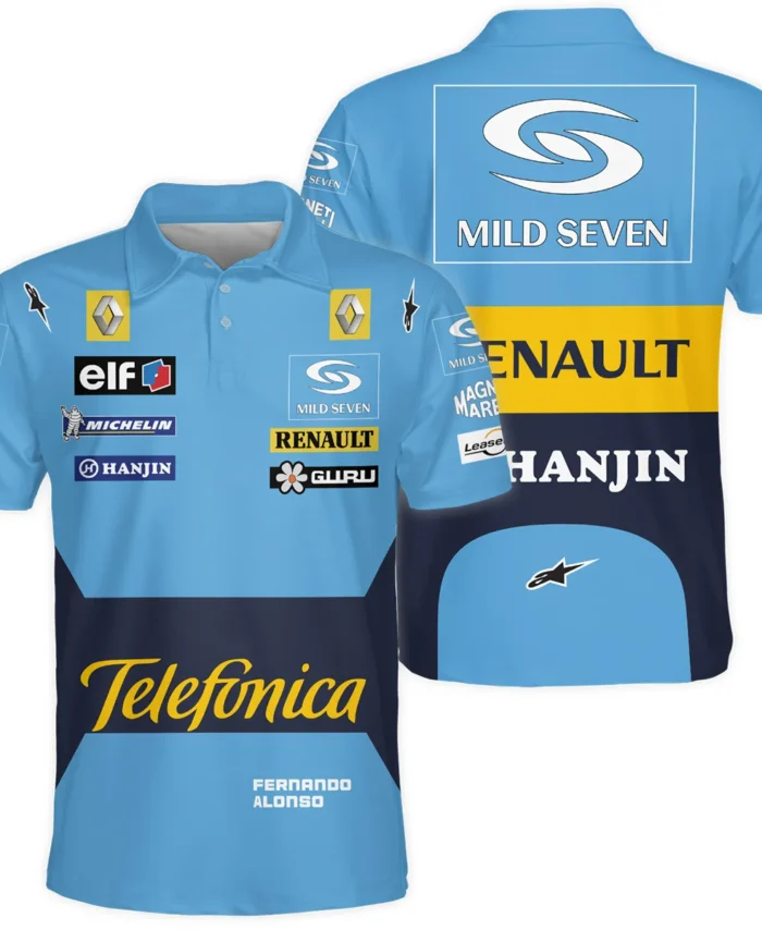 2004 Fernando Alonso Racing Suit Renault F1 Polo Shirt BLVAFA030925A6PL