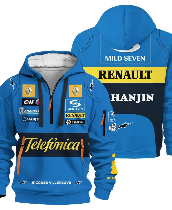 2004 Jacques Villeneuve Racing Suit Renault F1 Hoodie Half Zip BLJV10825A6HDF