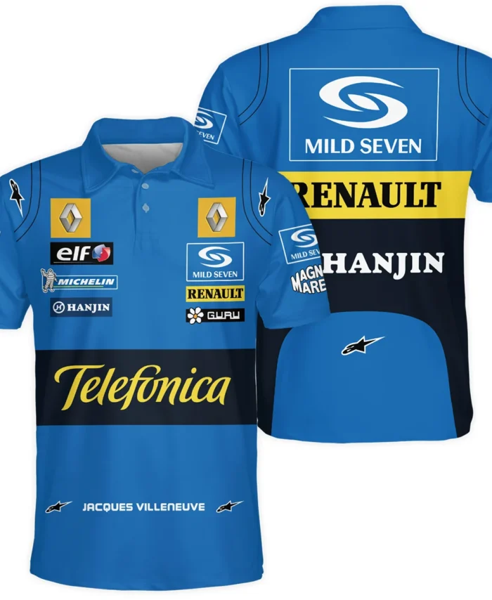 2004 Jacques Villeneuve Racing Suit Renault F1 Polo Shirt BLJV10825A6PL
