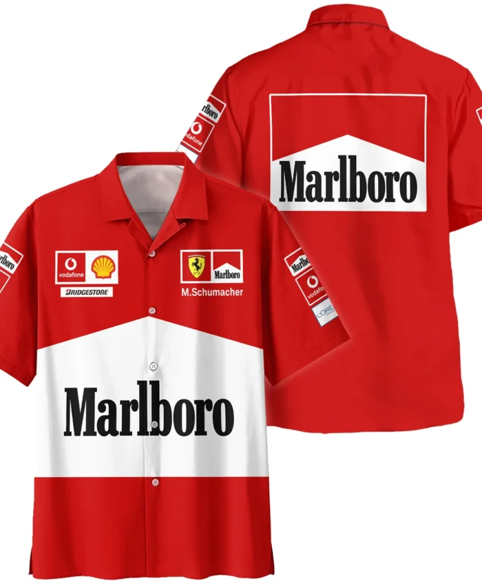 2004 WDC Michael Schumacher Race Suit Ferrari F1 Hawaiian Shirt BLVAMC020925A12HW