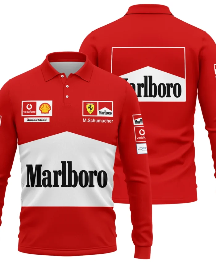 2004 WDC Michael Schumacher Race Suit Ferrari F1 Long Polo Shirt BLVAMC020925A12LPL