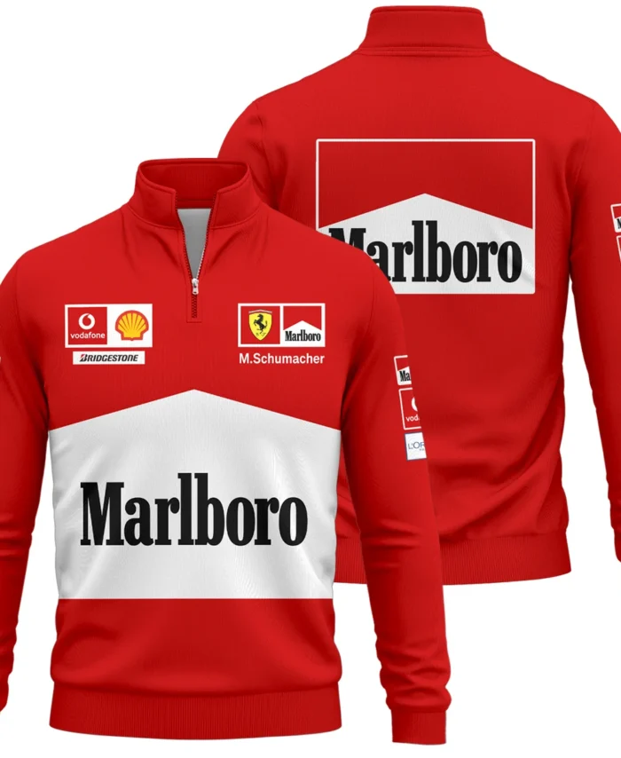 2004 WDC Michael Schumacher Race Suit Ferrari F1 Quarter-Zip Sweatshirt BLVAMC020925A12QZS