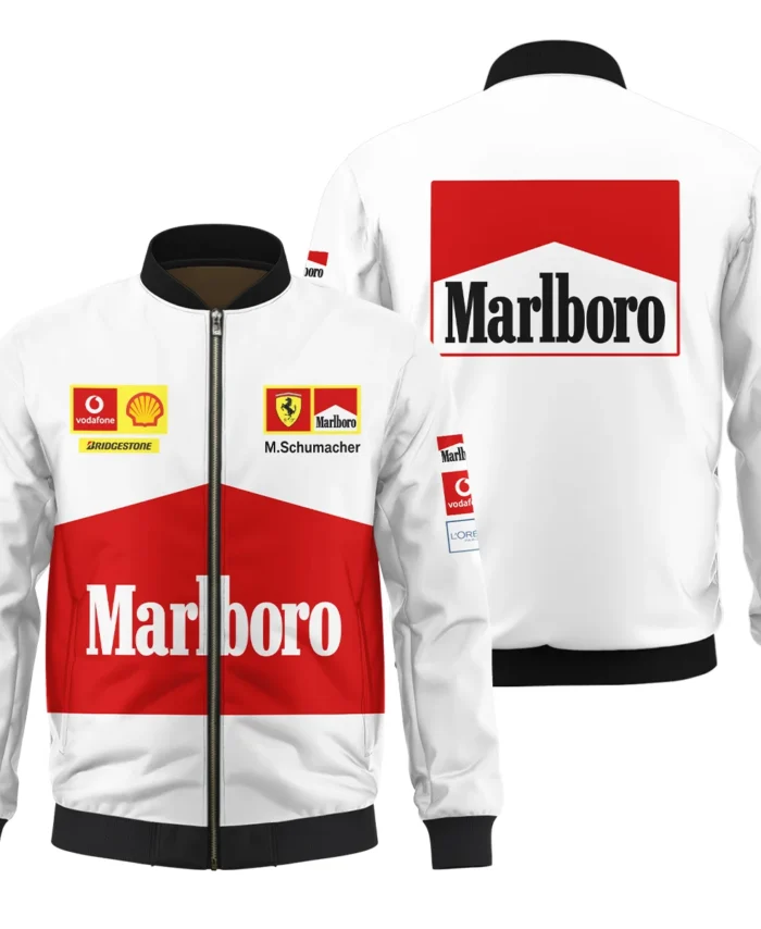 2004 White Version Michael Schumacher Race Suit Ferrari F1 Bomber BLVAMC020925A10BB