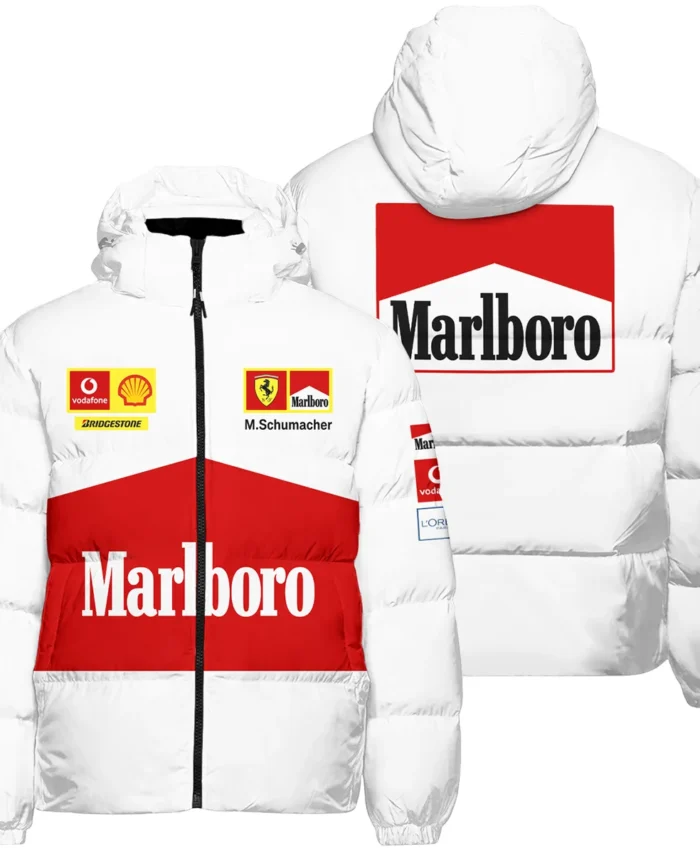 2004 White Version Michael Schumacher Race Suit Ferrari F1 Down & Puffer Jackets BLVAMC020925A10HCJ