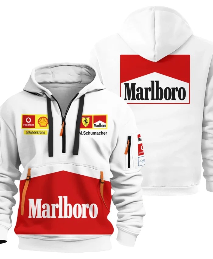2004 White Version Michael Schumacher Race Suit Ferrari F1 Hoodie Half Zip BLVAMC020925A10HDF