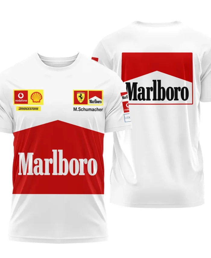 2004 White Version Michael Schumacher Race Suit Ferrari F1 T-Shirt BLVAMC020925A10TS