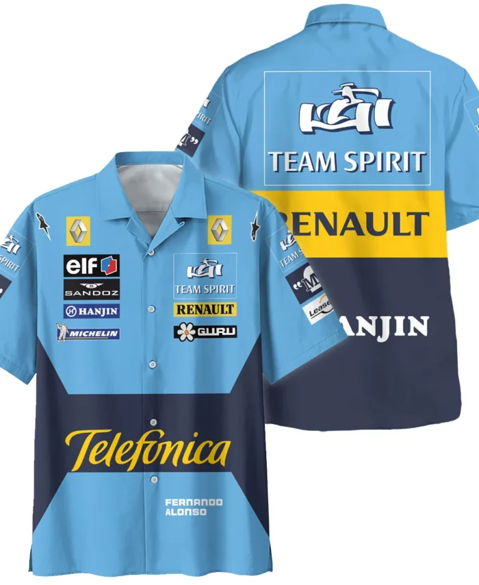 2005 Fernando Alonso Racing Suit Renault F1 Hawaiian Shirt BLVAFA030925A5HW