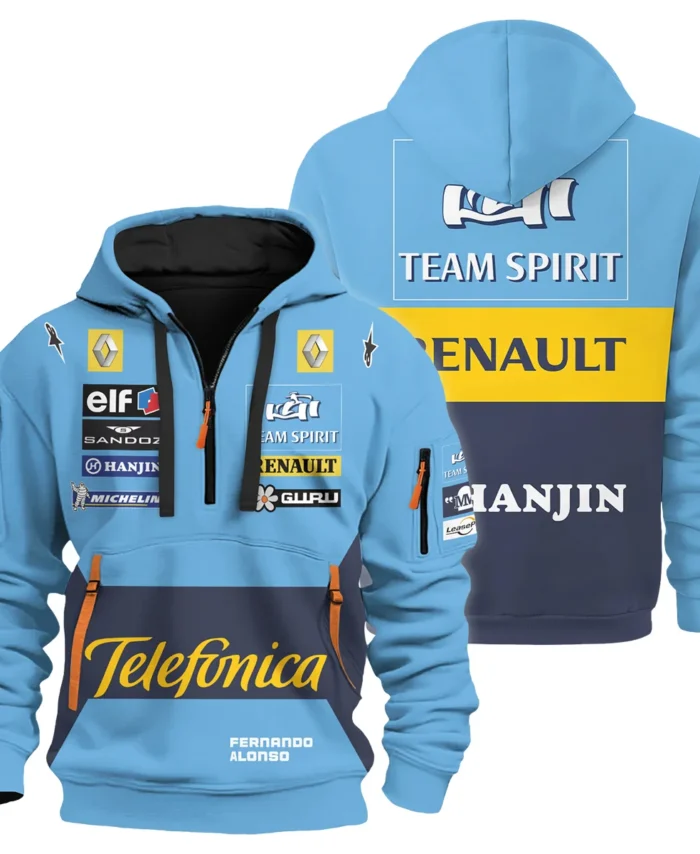 2005 Fernando Alonso Racing Suit Renault F1 Hoodie Half Zip BLVAFA030925A5HDF