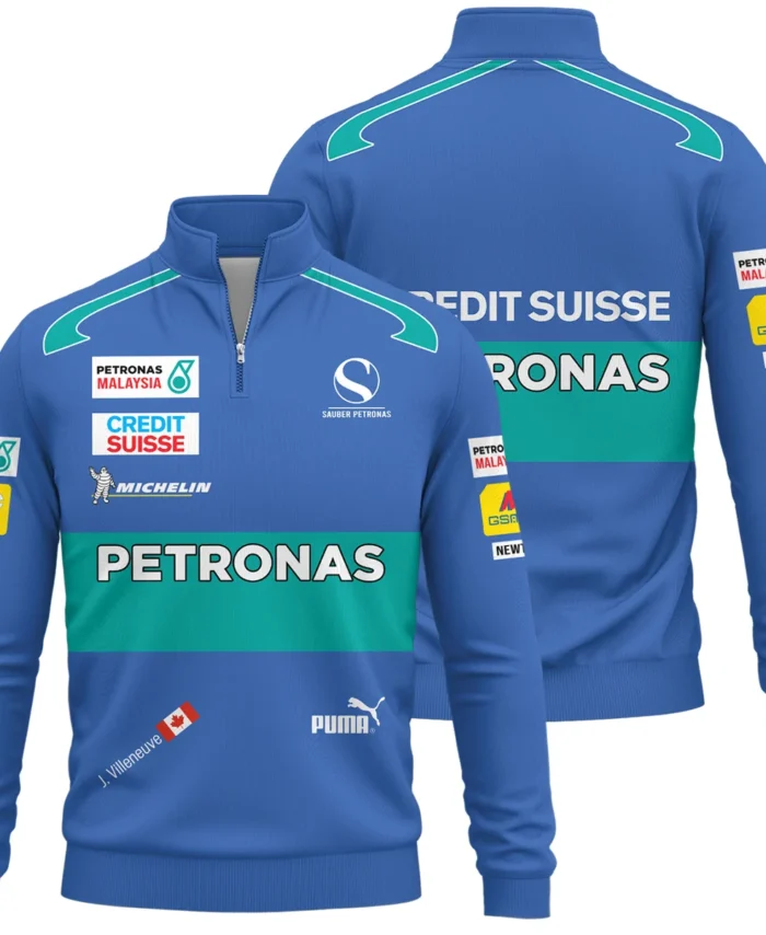 2005 Jacques Villeneuve Racing Suit F1 Quarter-Zip Sweatshirt BLJV10825A7QZS