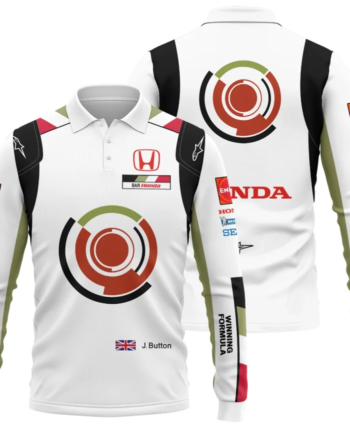 2005 Jenson Button Racing Suit BAR Honda F1 Long Polo Shirt BLVAJB010925A4LPL