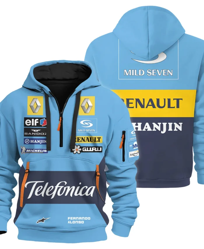 2006 Fernando Alonso Racing Suit Renault F1 Hoodie Half Zip BLVAFA030925A4HDF