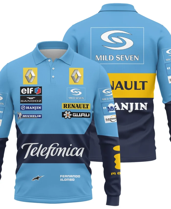 2006 Fernando Alonso Racing Suit Renault F1 Long Polo Shirt BLVAFA030925A4LPL