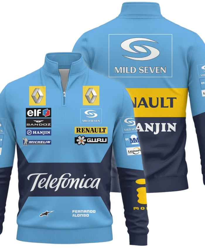 2006 Fernando Alonso Racing Suit Renault F1 Quarter-Zip Sweatshirt BLVAFA030925A4QZS