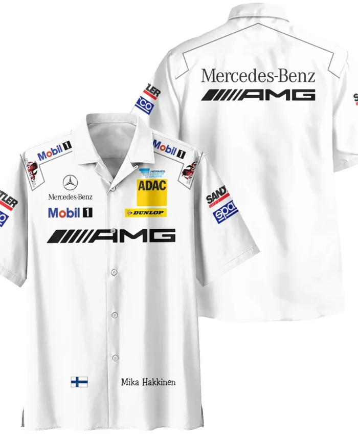 2007 Mika Hakkinen Racing Suit Mercedes Hawaiian Shirt BLVAMH271025A5HW