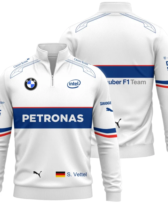 2007 Sebastian Vettel Racing Suit BMW F1 Quarter-Zip Sweatshirt BLVASV110925A1QZS