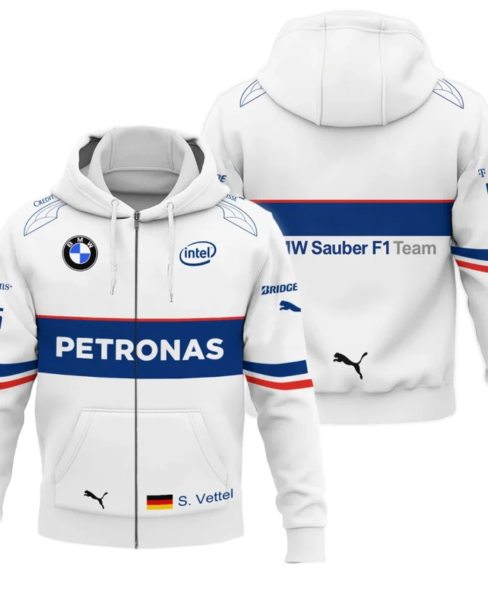 2007 Sebastian Vettel Racing Suit BMW F1 Zipper Hoodie BLVASV110925A1ZHD