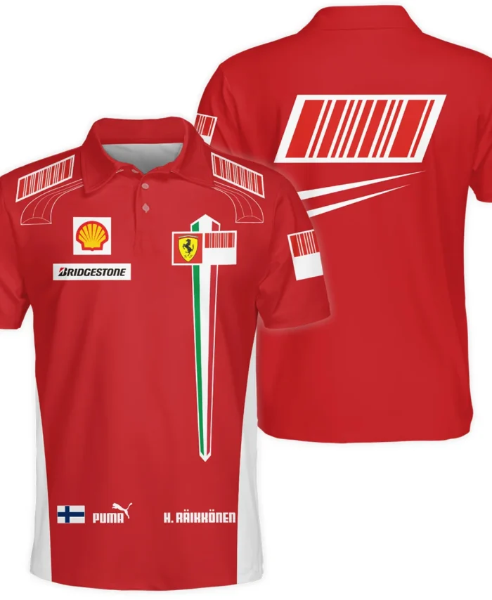 2007 WDC Kimi Raikkonen Racing Suit Ferrari Polo Shirt BLVAKR191125A10PL
