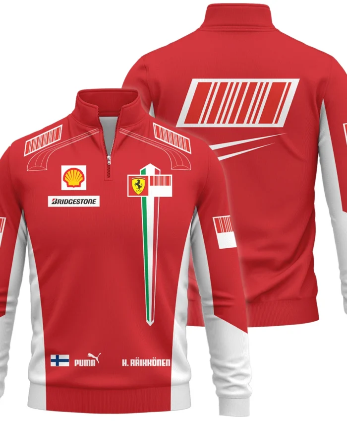 2007 WDC Kimi Raikkonen Racing Suit Ferrari Quarter-Zip Sweatshirt BLVAKR191125A10QZS
