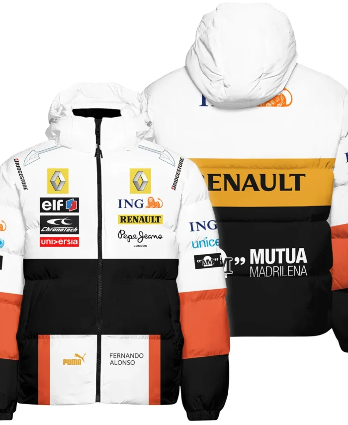 2008 Fernando Alonso Racing Suit Renault F1 Down & Puffer Jackets BLVAFA030925A8HCJ
