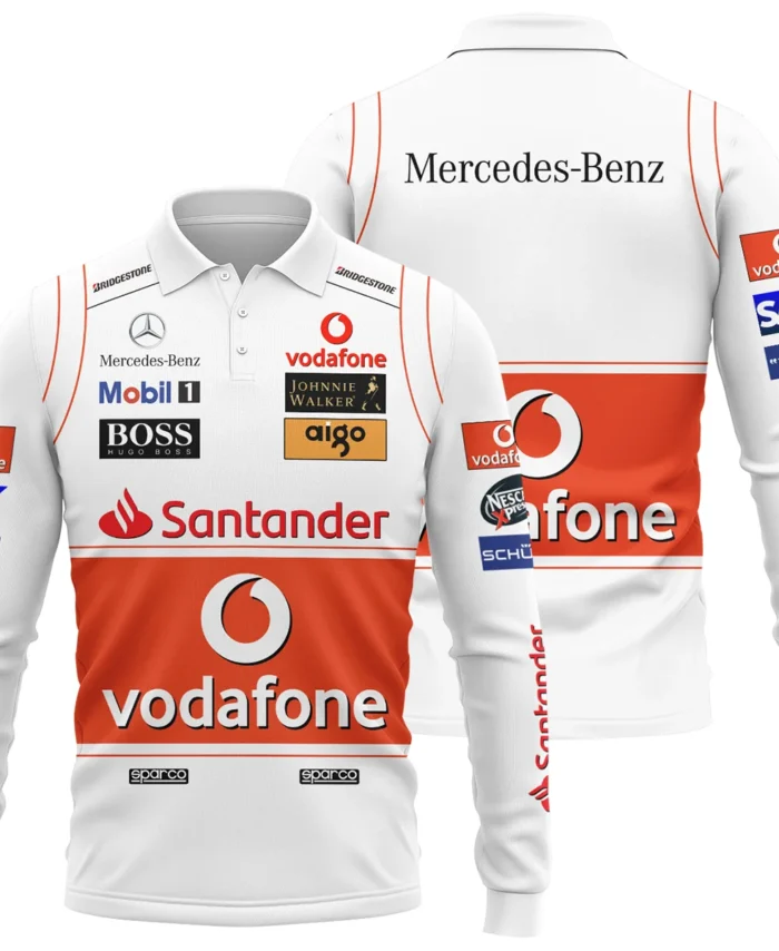 2008 Lewis Hamilton Racing Suit McLaren F1 Long Polo Shirt BLVALH260825A9LPL