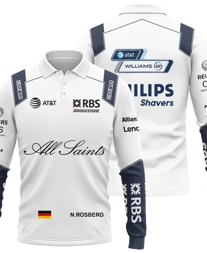 2008 Nico Rosberg Racing Suit Williams F1 Long Polo Shirt BLVANR281125A3LPL