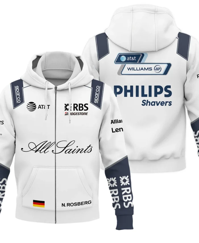 2008 Nico Rosberg Racing Suit Williams F1 Zipper Hoodie BLVANR281125A3ZHD