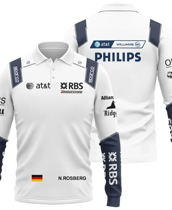 2009 Nico Rosberg Racing Suit Williams F1 Long Polo Shirt BLVANR281125A4LPL