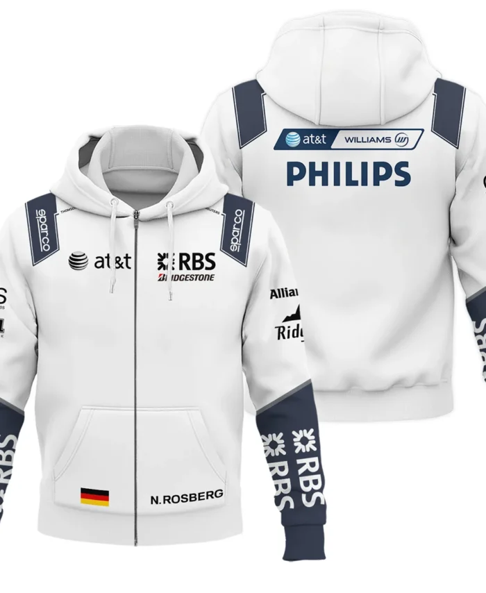 2009 Nico Rosberg Racing Suit Williams F1 Zipper Hoodie BLVANR281125A4ZHD