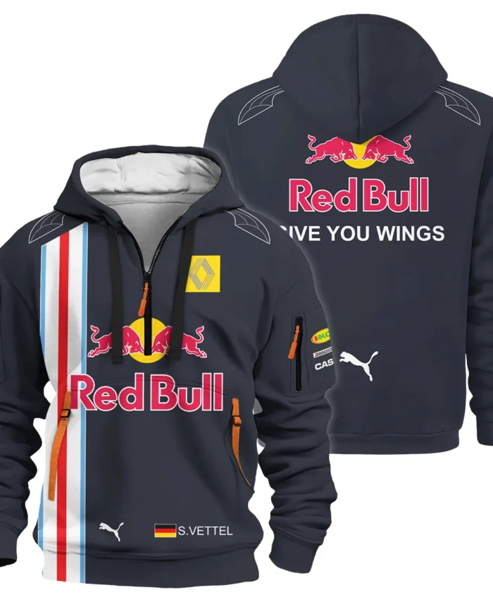 2009 Sebastian Vettel Racing Suit Red Bull Racing F1 Hoodie Half Zip BLVASV110925A8HDF