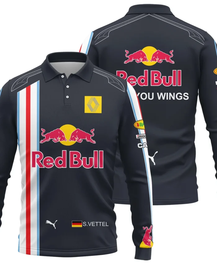 2009 Sebastian Vettel Racing Suit Red Bull Racing F1 Long Polo Shirt BLVASV110925A8LPL