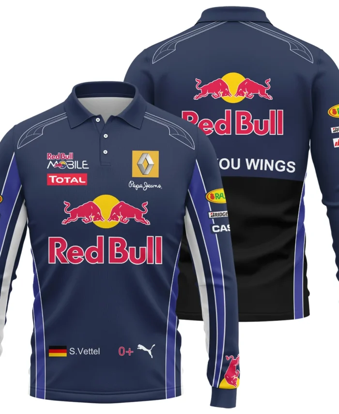 2010 Sebastian Vettel Racing Suit Red Bull Racing F1 Long Polo Shirt BLVASV110925A7LPL