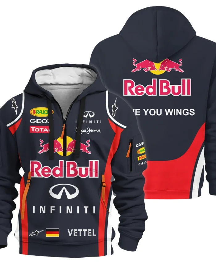 2011 Sebastian Vettel Racing Suit Red Bull Racing F1 Hoodie Half Zip BLVASV110925A6HDF