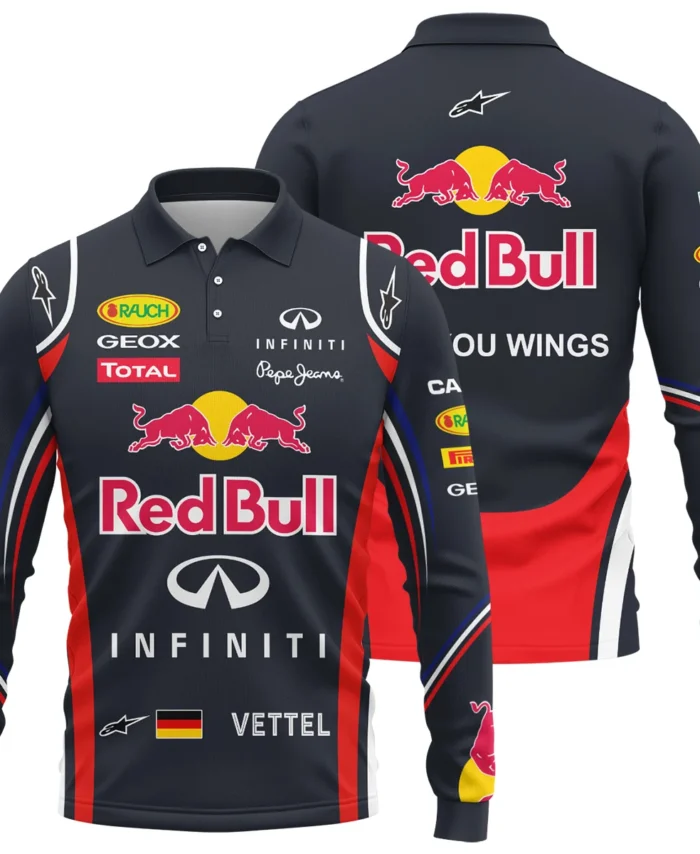 2011 Sebastian Vettel Racing Suit Red Bull Racing F1 Long Polo Shirt BLVASV110925A6LPL