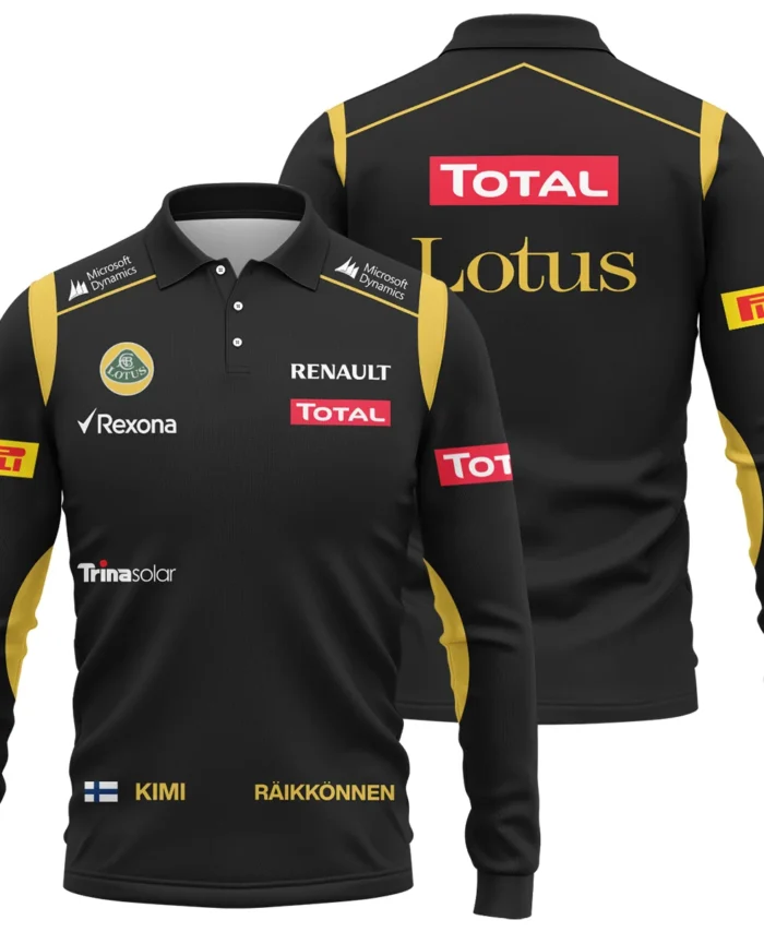 2012 Kimi Raikkonen Racing Suit Lotus Long Polo Shirt BLVAKR191125A5LPL