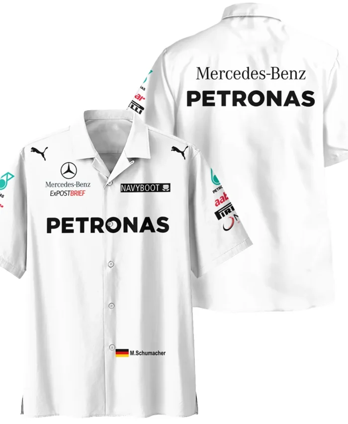 2012 Michael Schumacher Race Suit Mercedes F1 Hawaiian Shirt BLVAMC020925A2HW